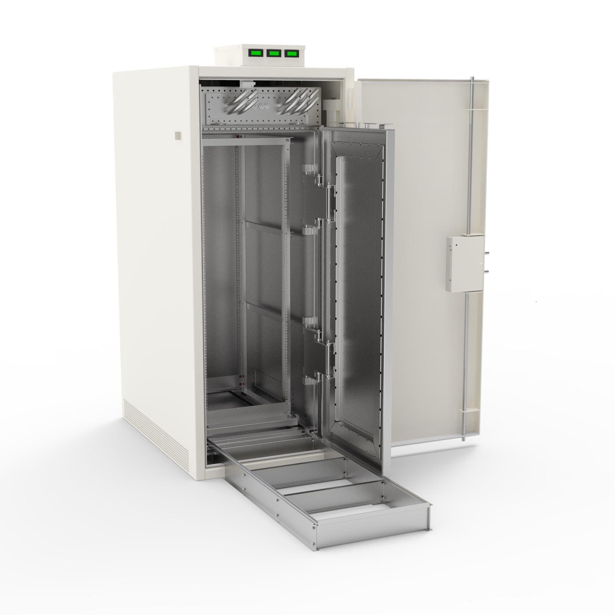 Armoire forte avec baie 19" homologuée selon OTAN Tempest 100 niveau A